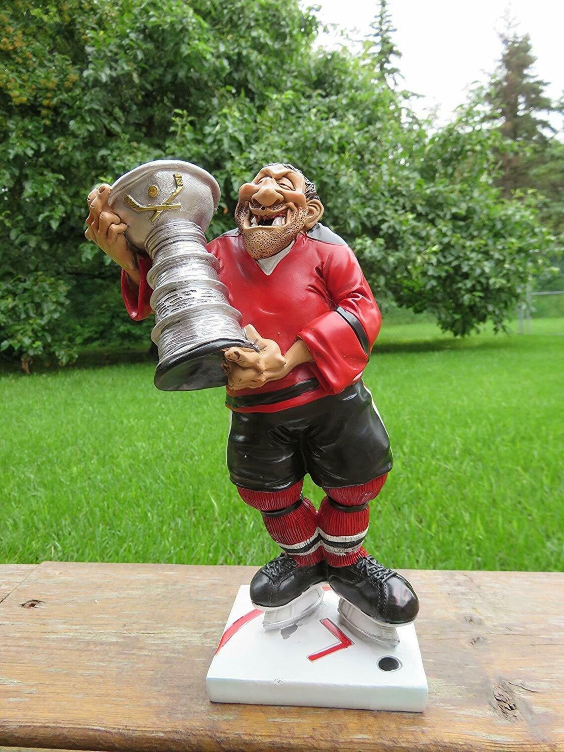 Hockey Player Figurine Holding Stanley Cup Trophy Funny Guy Etsy