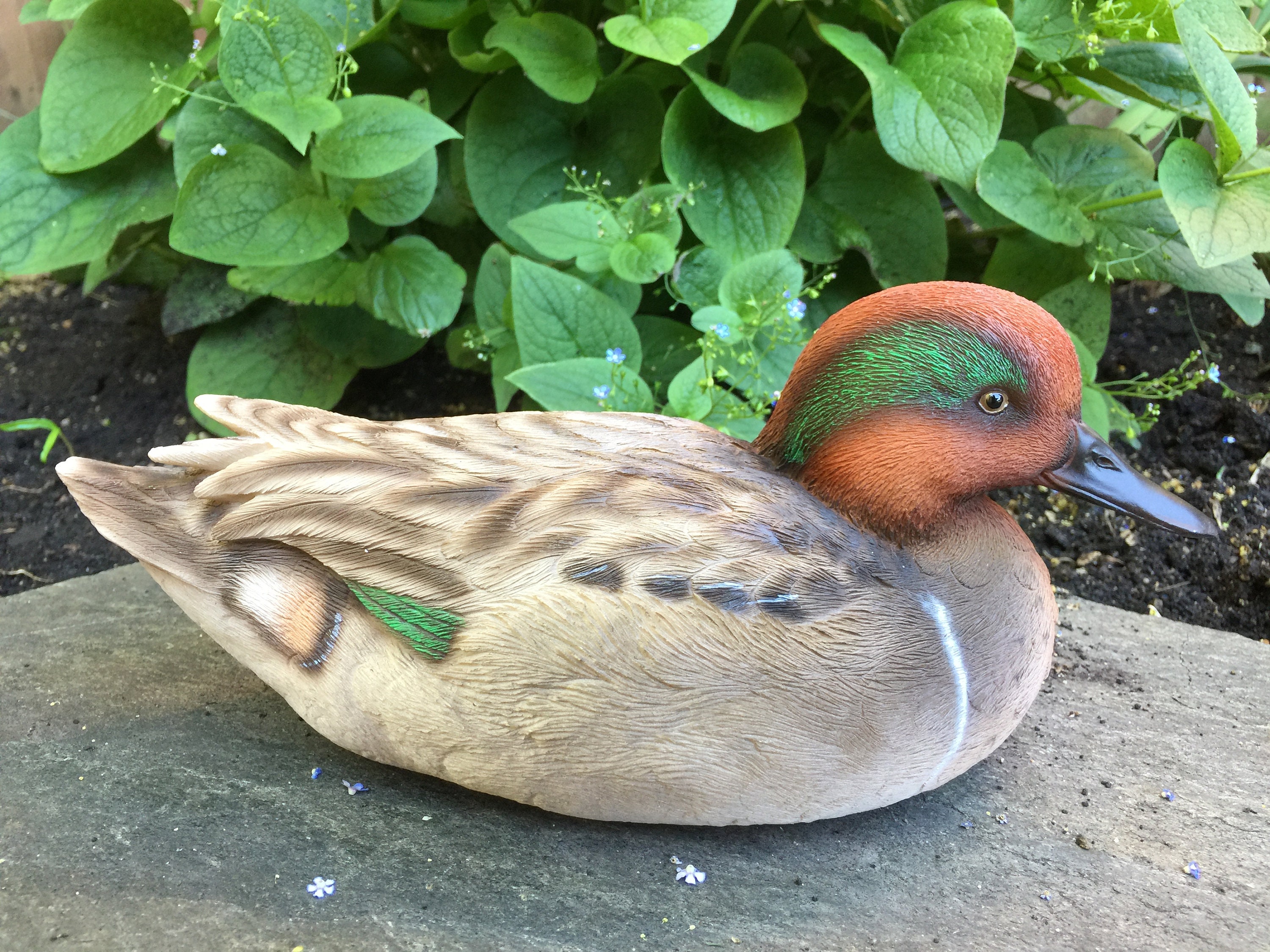 Ánade real pato cabeza verde estatuilla / Jardín de rocas | Etsy