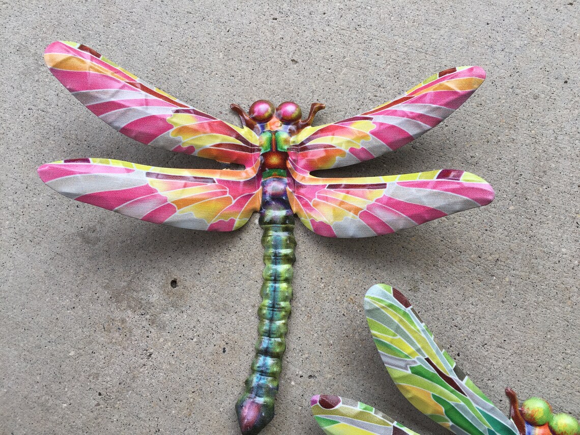 2 Metal Dragonflies Wall Plaques Signs/ Home Garden Decor/wall Etsy