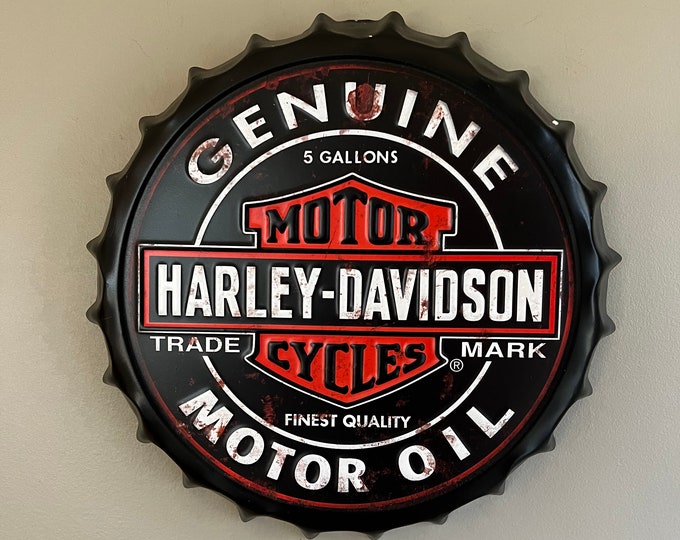 Harley Davidson Metal Wall Sign / Home Man Cave Decor Wall Hanging