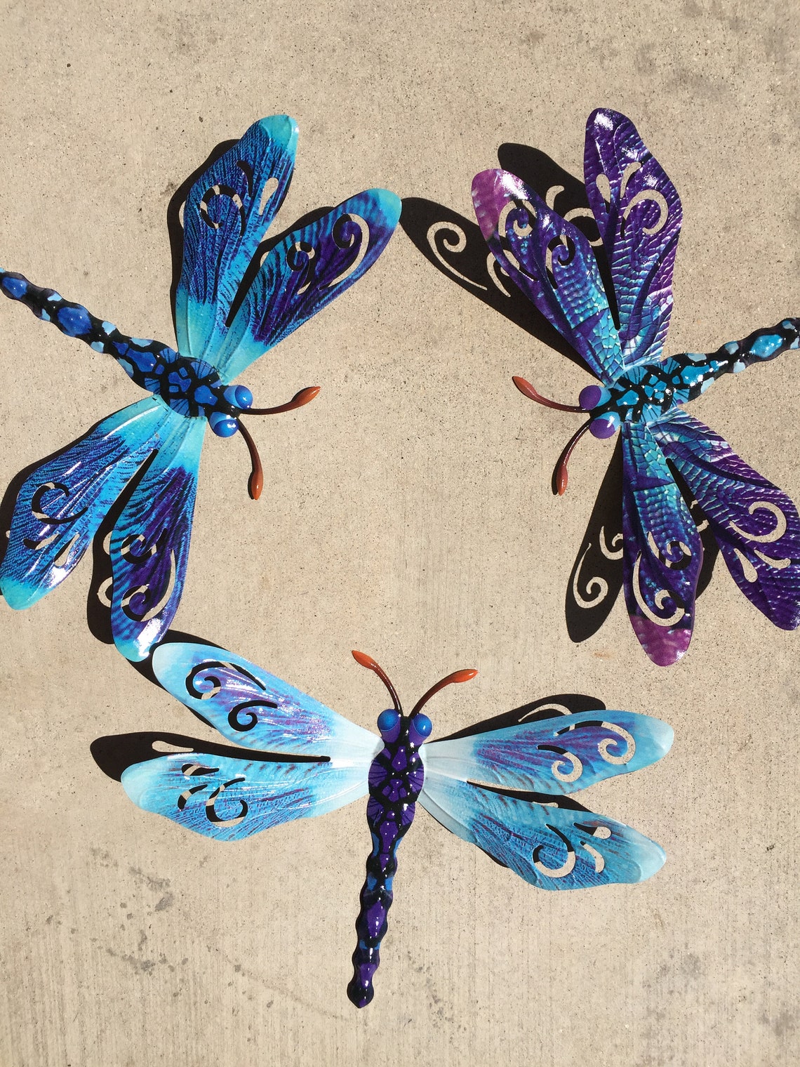 3 Metal Dragonflies Wall Plaques Signs/ Home Garden Decor Etsy