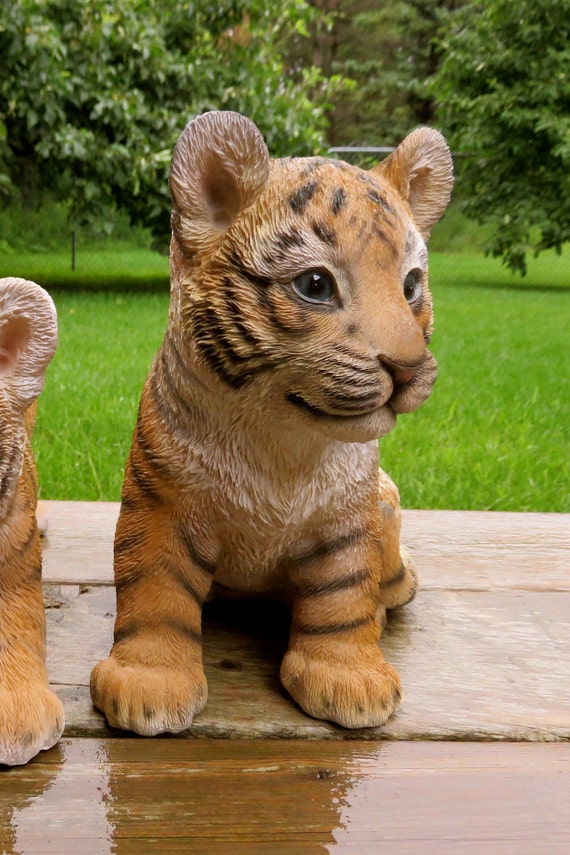 Life Like Figurine Statue Home Garden Detaile NEW Tiger Cub Sitting Figurine 