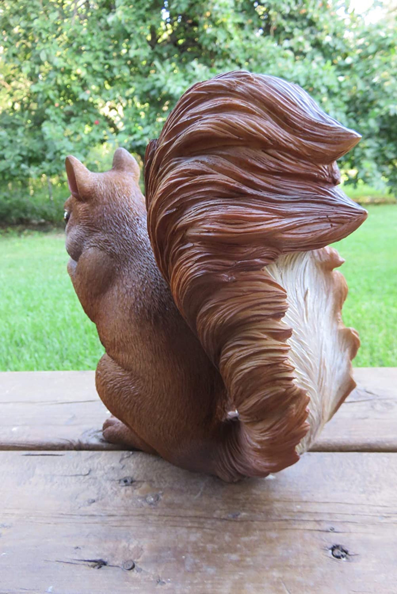 Large Red Squirrel Figurine Garden Statue Resin Yard Etsy