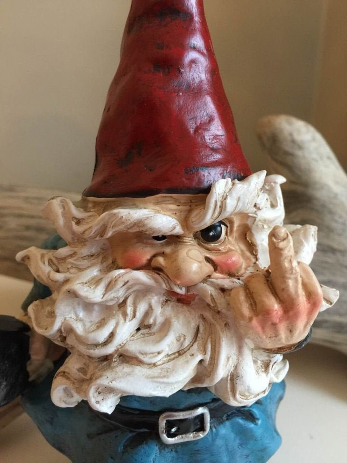 Naughty Garden Gnome Giving Middle Finger 7 Inch Saucy Bad Etsy