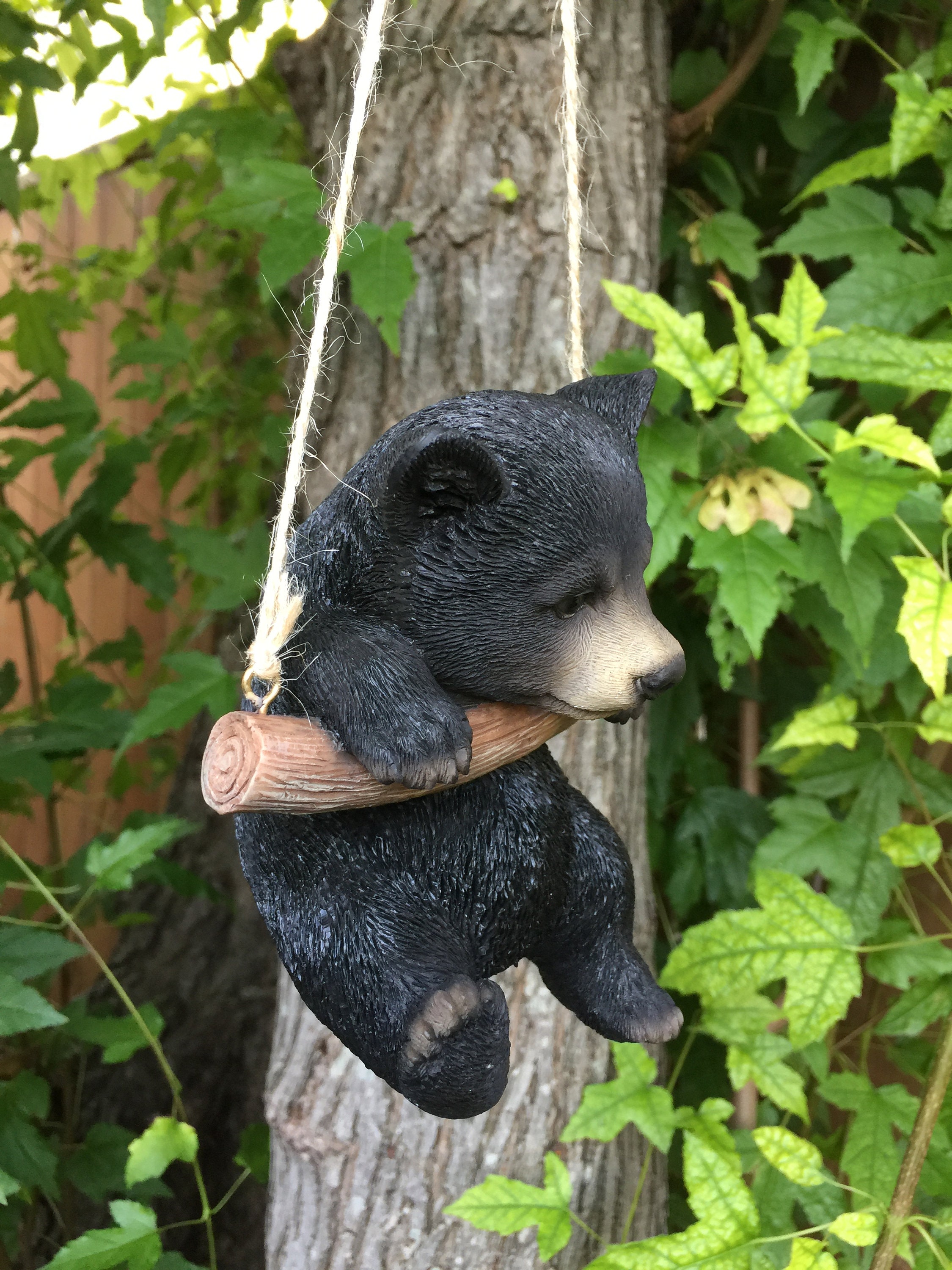 Black Bear Cub Figurine Hanging Out in Tree / Cottage Cabin Ornament/ Bear  Lovers/ Black Bear Statue/cute Baby Black Bear 5.5 in X 3.4 In. 