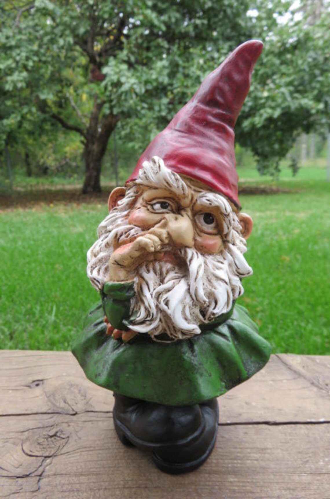 4 Naughty Garden Gnomes Giving Middle Finger7 Inches High Etsy