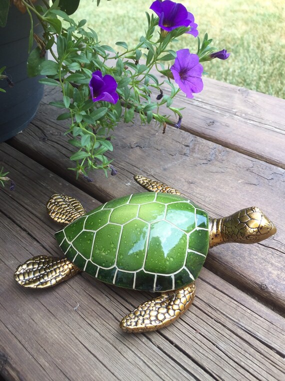 Turtle Figurine Ornament Garden Decoration / Outdoor Yard Etsy