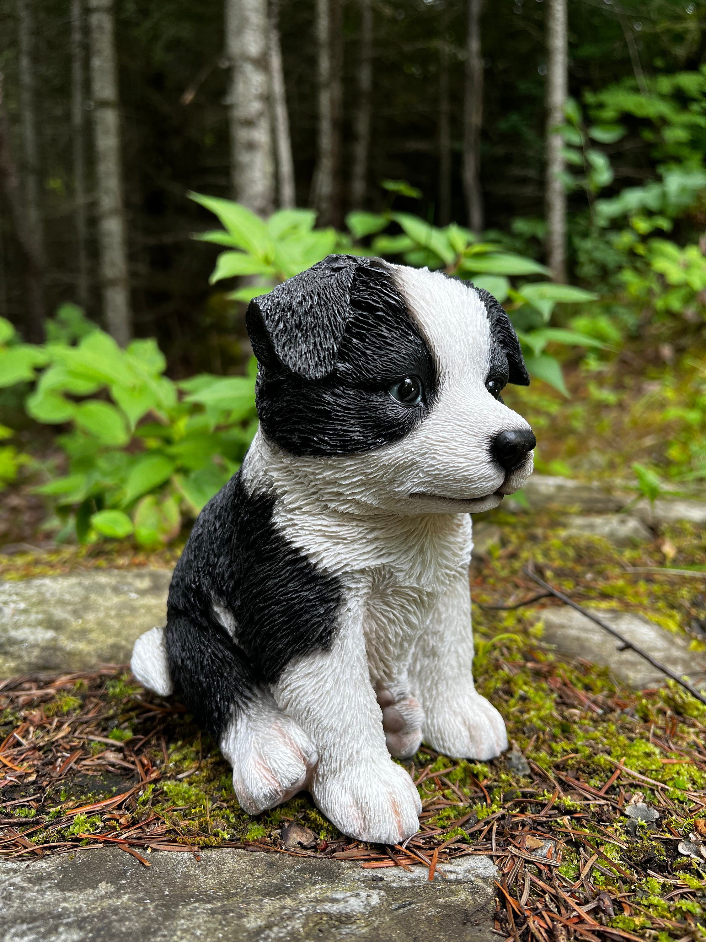 Sitting Border Collie Puppy Statue