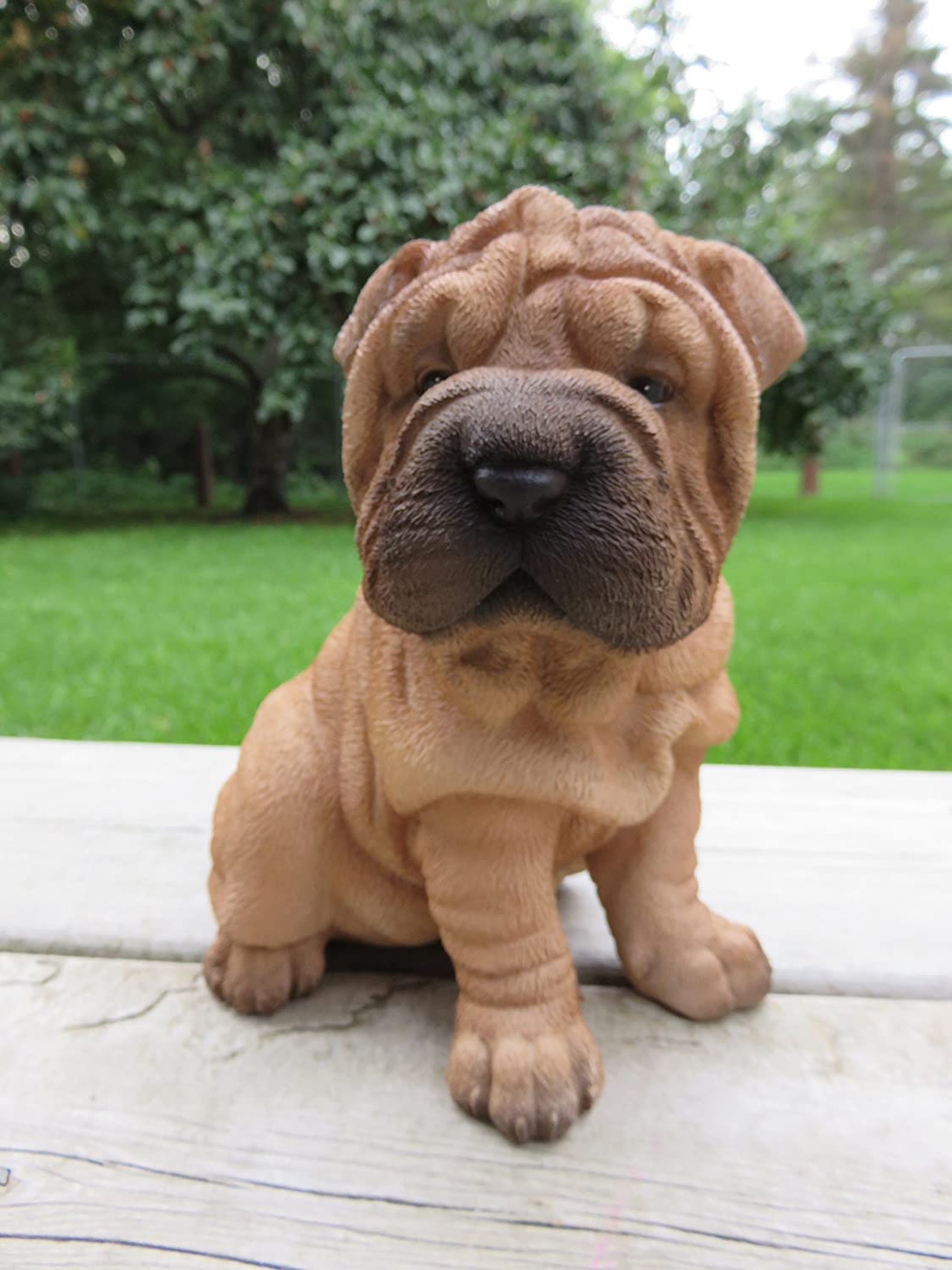 shar pei dog statue