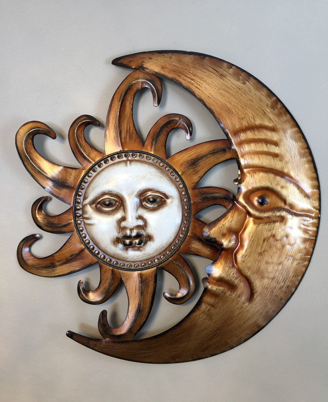 Metal Sun and Moon Wall Art Plaque Sign Home Garden Etsy