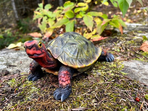 Figurine de jardin de tortues, tortue de pierre japonaise, 7 pouces,  détails réalistes, décoration d'étang en résine, carapace dure de reptile  de tortue de bord de mer, jardin -  France