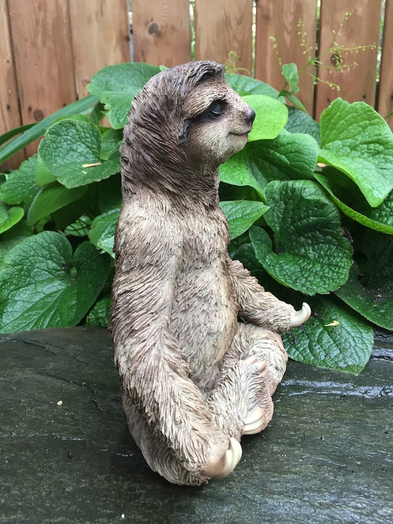 Sloth Doing Yoga in Lotus Pose / Statue Lawn Fountain Figurine