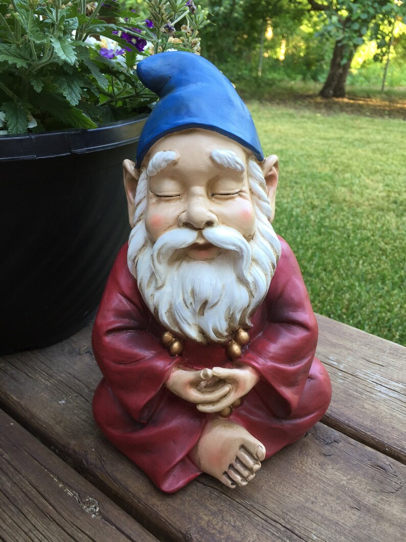 Zen Garden Gnome Statuefigurine in Lotus Yoga Position Etsy