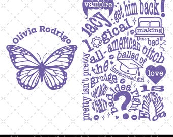 Vintage Olivia Rodrigo Png, GUTS album Olivia Tour Png, Good 4 U Png, Olivia Rodrigo Guts 2024 Png, Olivia GUTS Track List Digital Download