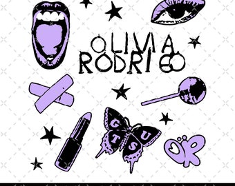 Vintage Olivia Rodrigo Png, GUTS album Olivia Tour Png, Good 4 U Png, Olivia Rodrigo Guts 2024 Png, Olivia GUTS Track List Digital Download