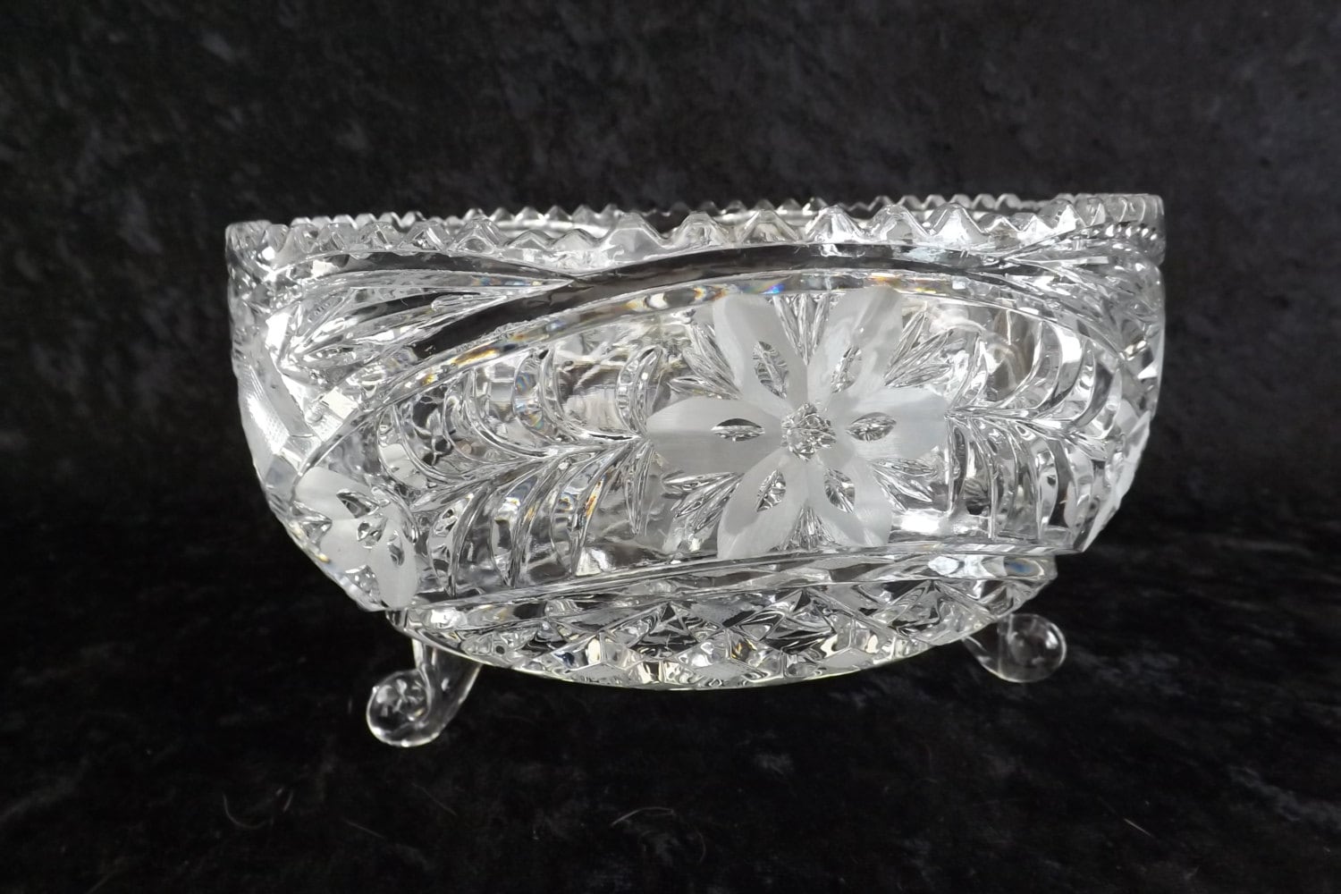 Imperlux Cut Crystal Footed Bowl From the Imperial Crystal and China