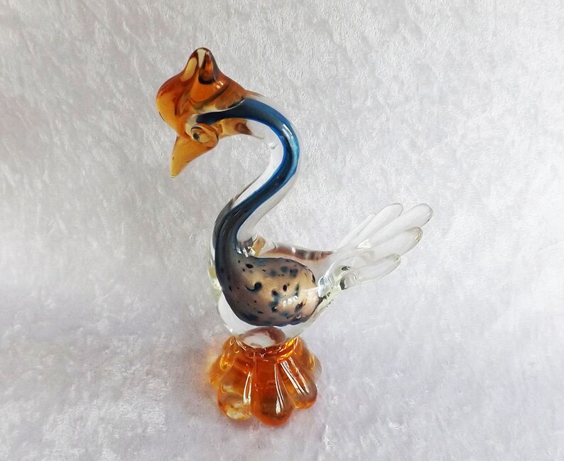 Murano Art Glass Venetian 8 5 Inch Bird Heron Swan Crane Image 0