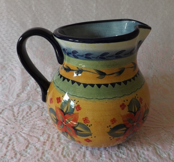 Tabletops Gallery Round 92oz Pitcher Cesarita Pattern Etsy