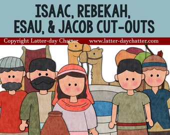 Isaac, Rebekah, Esau, & Jacob Cut-outs