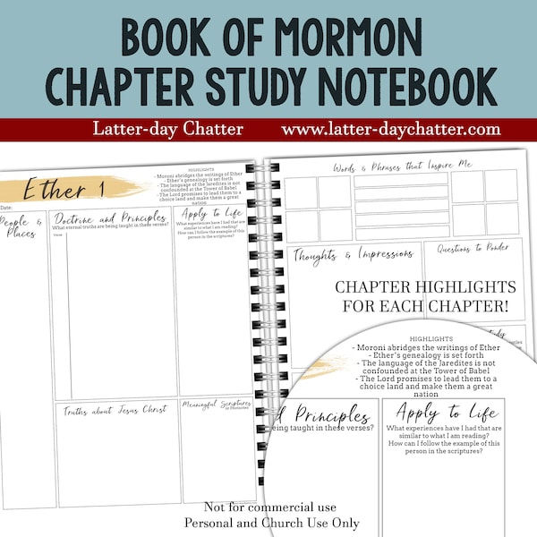 Book of Mormon Chapter Study Notebook