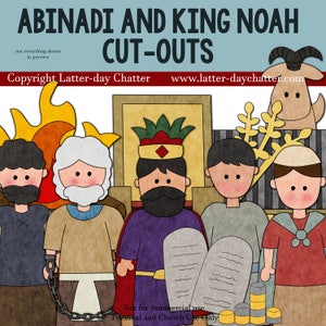 May include: Cut-out images of Abinadi and King Noah from the Book of Mormon. The images are colorful and cartoon-like. The text "Not for commercial use. Personal and Church Use Only" is at the bottom of the image.