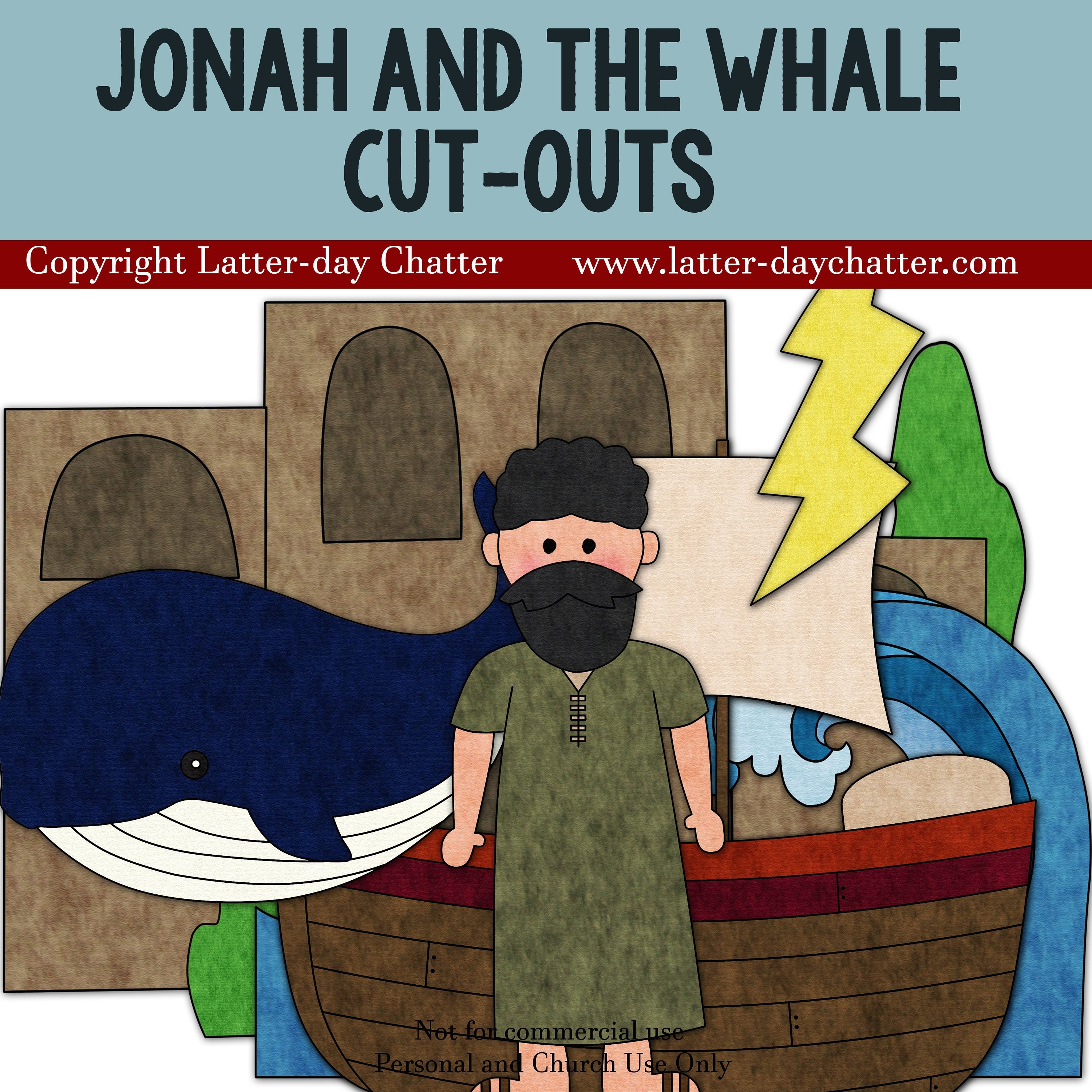 Jonah and the Whale Jumbo Cut-outs - Etsy