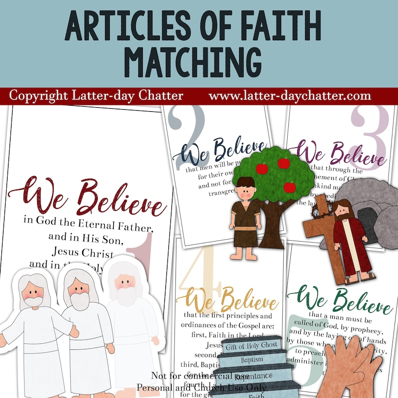 Articles of Faith Matching - Etsy