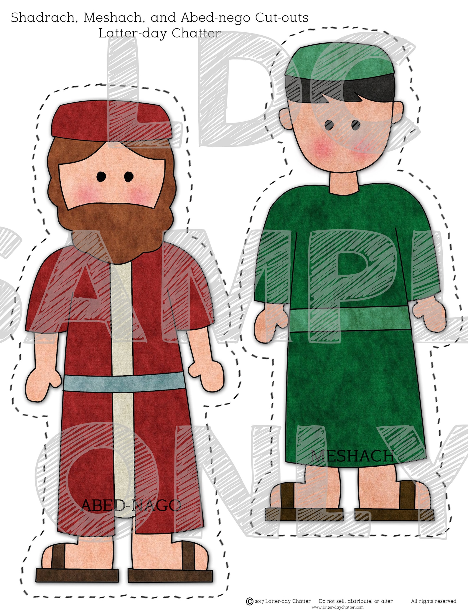Shadrach, Meshach, and Abednego Jumbo Cut-outs - Etsy