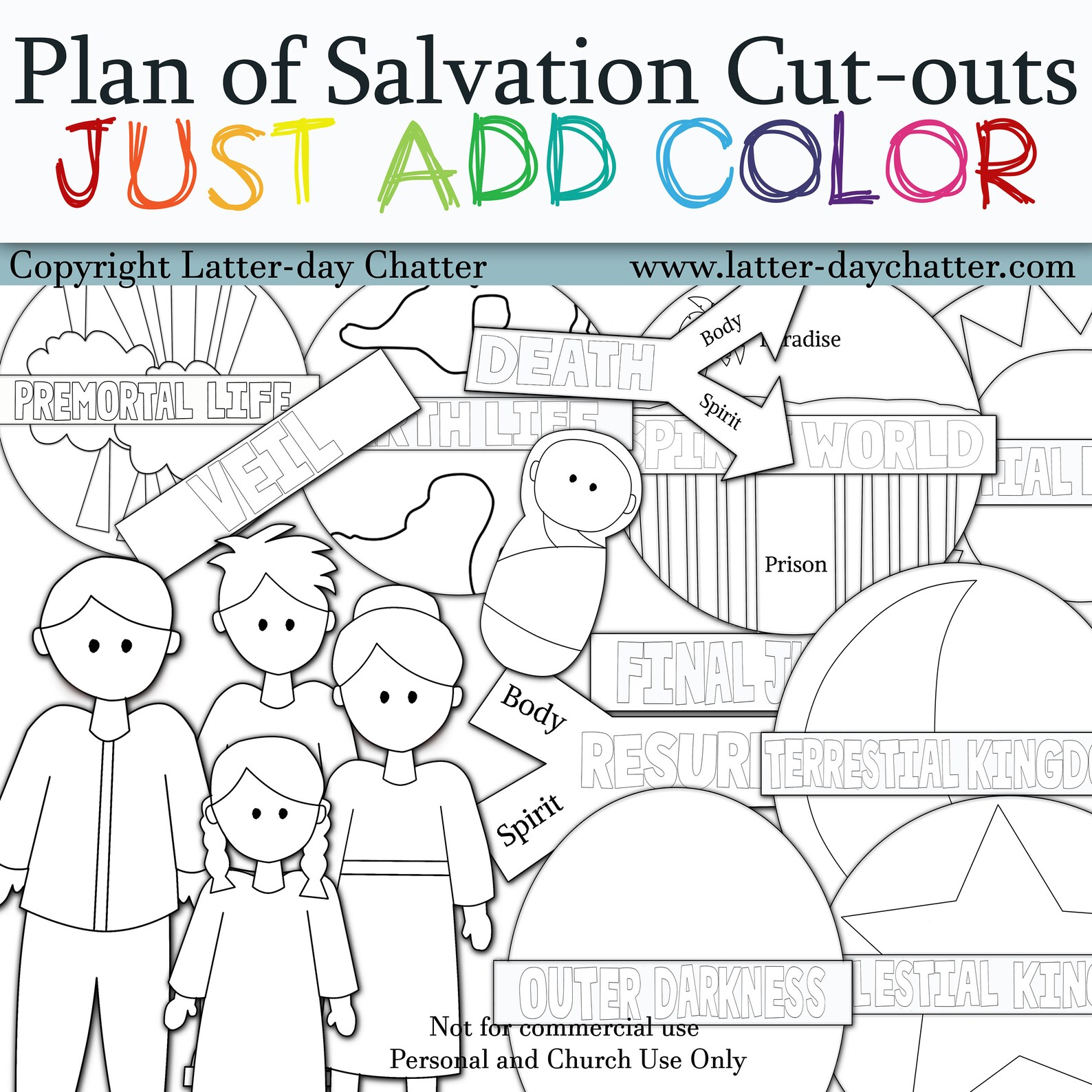 Plan of Salvation JUST ADD COLOR - Etsy