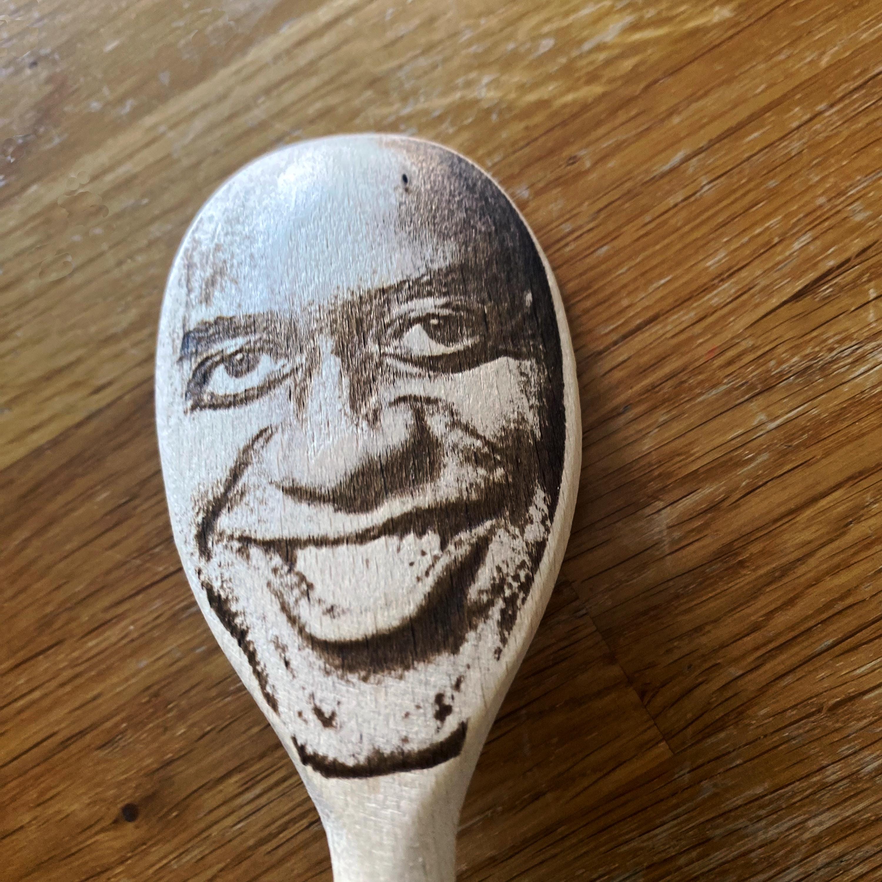 Funny gift, face on a spoon, novelty gift, secret santa, joke gift, any face on a wooden spoon, custom present, team present, mum dad gift