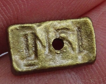 Religious antique vermeil gold plated element of a cross crucifix INRI. ( 16 )