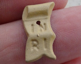 Religious antique element of a cross crucifix INRI. ( 28 )