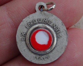 Religious antique catholic silver plated medaillon Holy charm medallion relic pendant medal shrine of Saint Therese of Lisieux. ( B 24 )