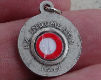 Religious antique catholic silver plated shrine Holy charm medallion pendant medal with relic of Saint Therese of Lisieux. ( 4 )