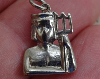Vintage verzilverde sterrenbeeld sterrenbeeld medaille bedel medaillon hanger teken van Waterman. ( waterman ) E 24