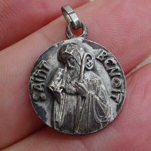 Médaille Pendentif Saint Benoît En Argent Sterling S925 - Design Français - Neuf Avec étiquettes