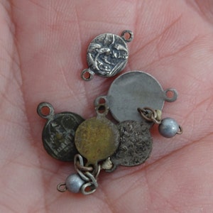 Religious antique catholic silver plated French catholic rosary centers medals connectors of the old world. ( F 7 )