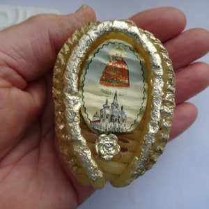 Religious antique catholic Monastery Work Klosterarbeit Wax Taper of Holy Virgin Mary of MariaZell a pilgrimage town in Austria. ( 1 )