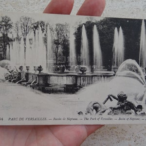 Postal francesa vintage del Parc de Versailles Cuenca de Neptuno en París. ( 14 )