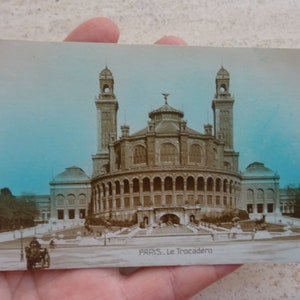 Postal francesa vintage de le Trocadero en París. ( 11 )