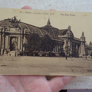 Postal francesa vintage de El Gran Palacio en París. ( 10 )