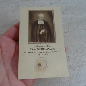 Reliquiario antico cattolico religioso con reliquia di San Mutien Marie Malonne. ( K 7 )