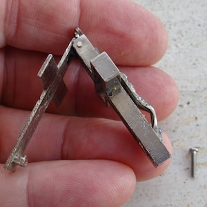 Rare religious antique silver plated  shrine pendant to open cross crucifix with Holy Jesus Christ souvenir of Roma.  (  22  )
