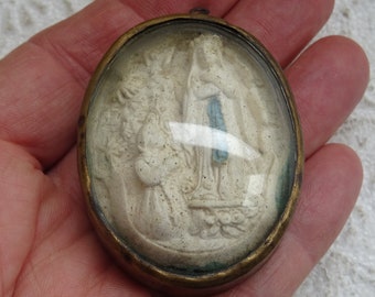 Religious Antique French Copper Reliquary Shrine Relic Meerschaum of ...