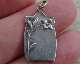Religious French silvered catholic medal pendant Holy charm medallion of Saint Joseph. ( A 1 )