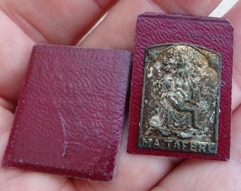 Religieus antiek katholiek relikwie reliekschrijn reliekschrijn van de Heilige Maagd Maria, souvenir van Maria Taferln.  ( M 4 )