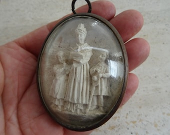 Religious Antique French Copper Reliquary Shrine Relic Meerschaum of ...
