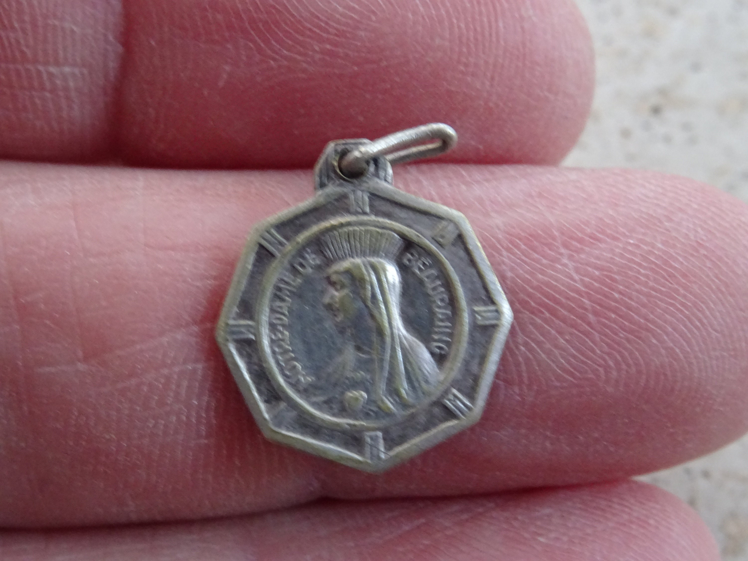 Vintage Medal Pendant Charm of Notre Dame De Beauraing, Our Lady of ...