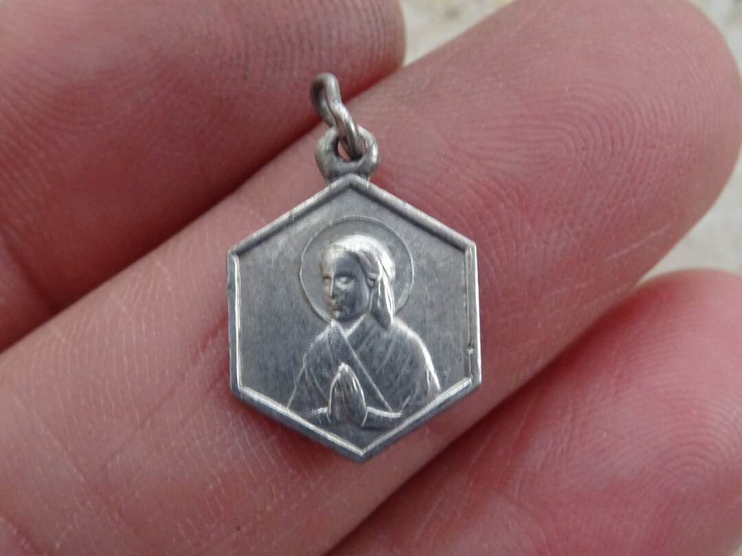 Religious Antique French Silver Plated Catholic Medal Charm Medallion ...