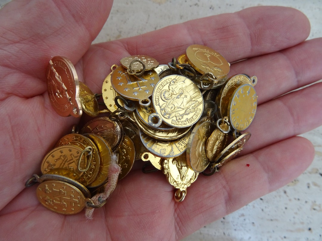50 Religious French Catholic Medals Pendants Medaillons Charms